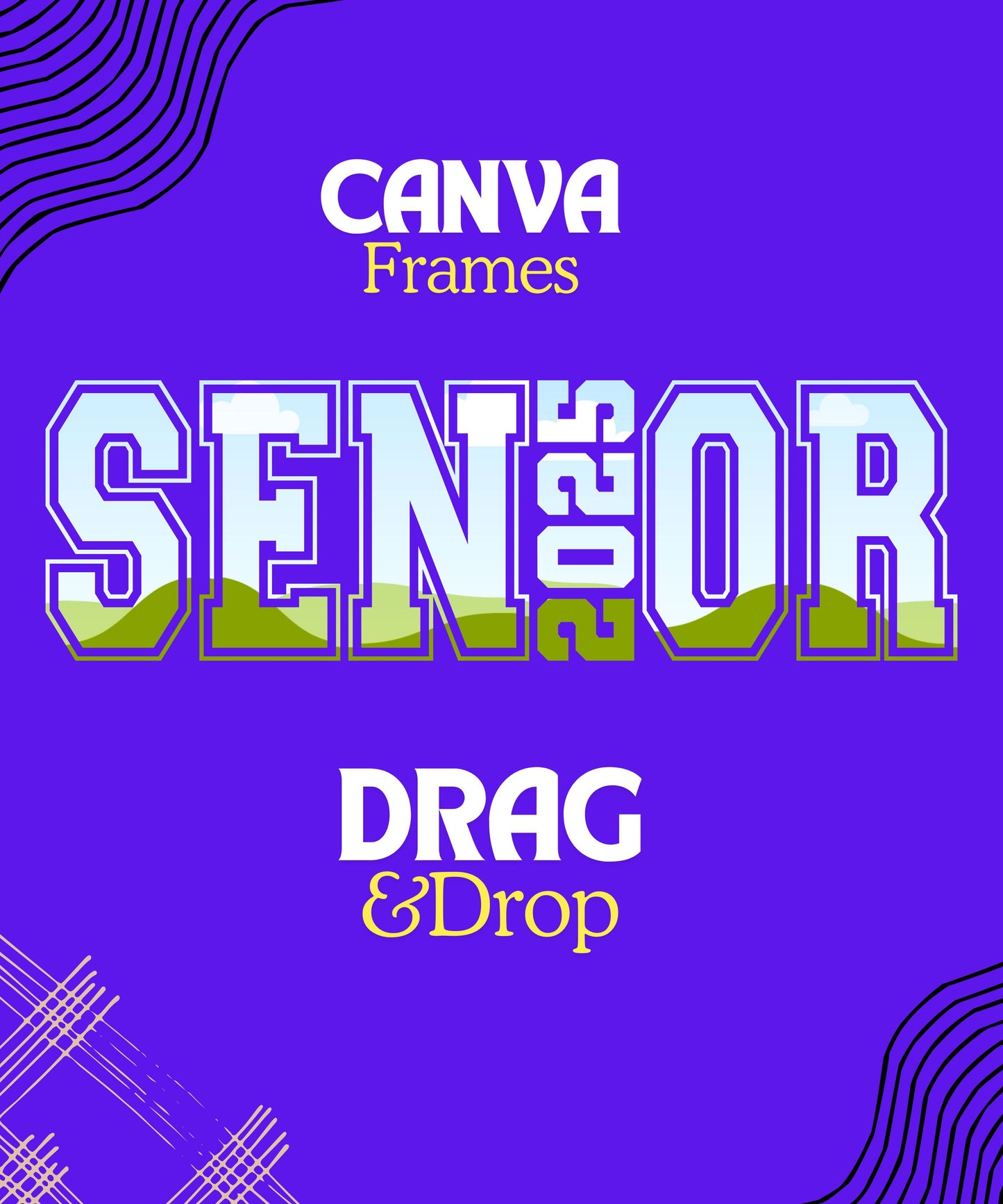 Celebrate Your Senior Year in Style with the 2025 Graduation Canva Frame DIGITAL DOWNLOAD!